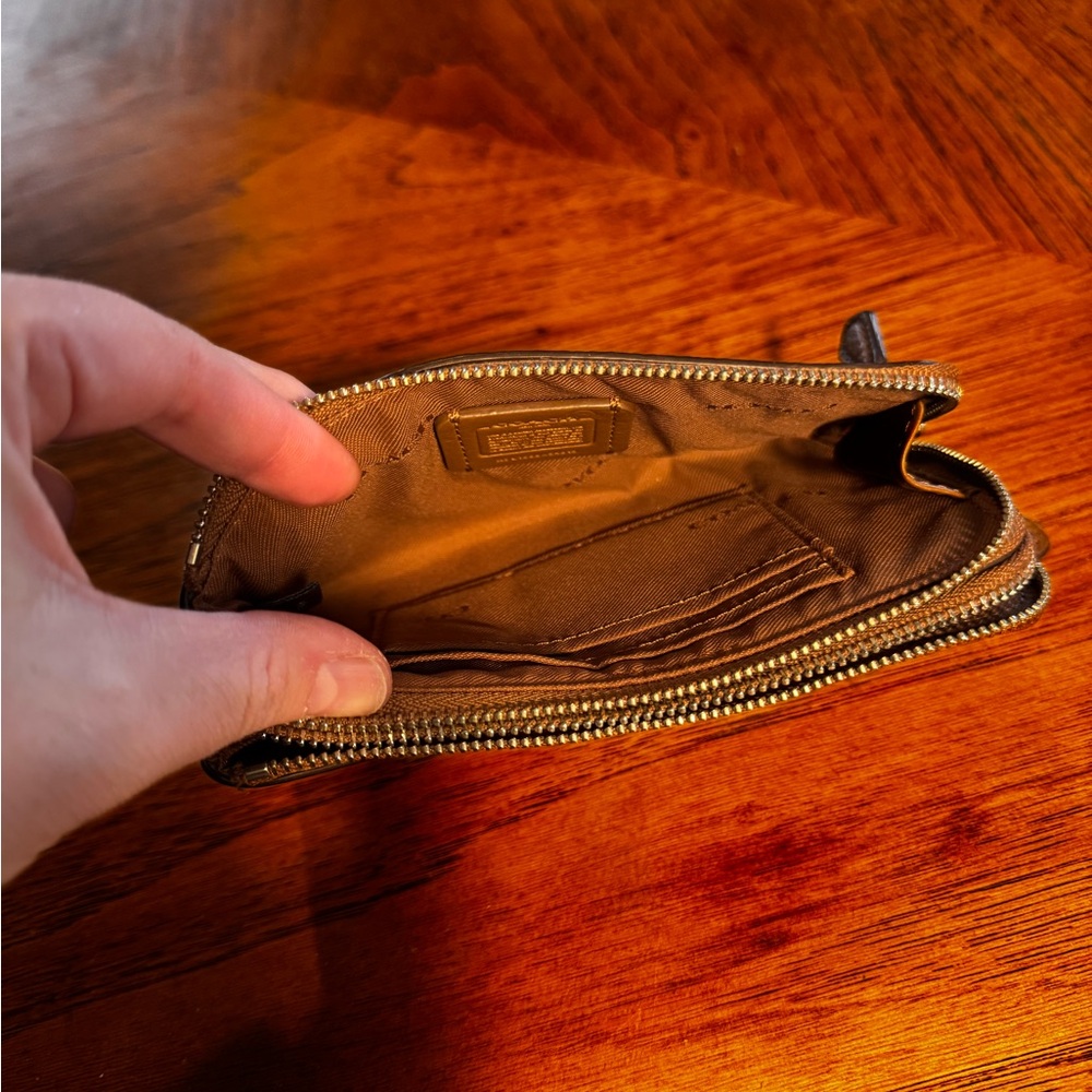 Coach Tan Leather Wristlet - Picture 2 of 5